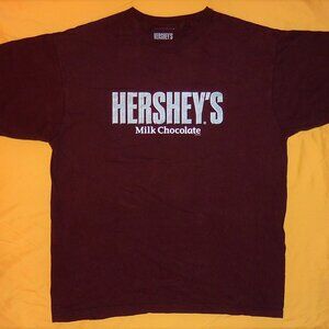 Hershey's Milk Chocolate promo tee shirt spellout vintage advertisement